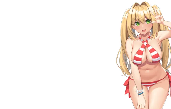 Girl, sexy, boobs, anime, beautiful, pretty, erotic, blonde