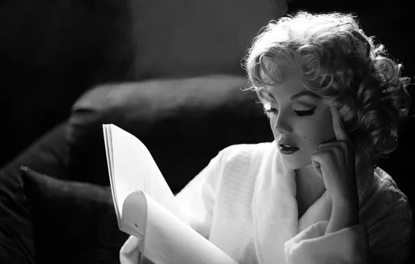 Картинка фото, фон, обои, чёрно-белое, Актриса, легенда, Marilyn Monroe, Мерлин Монро