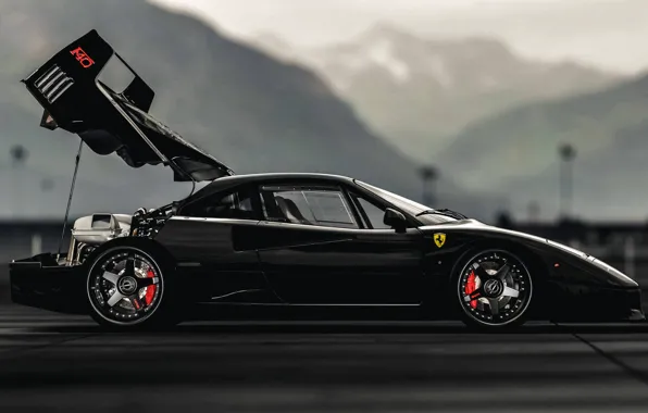 Картинка black, f40, Ferarri