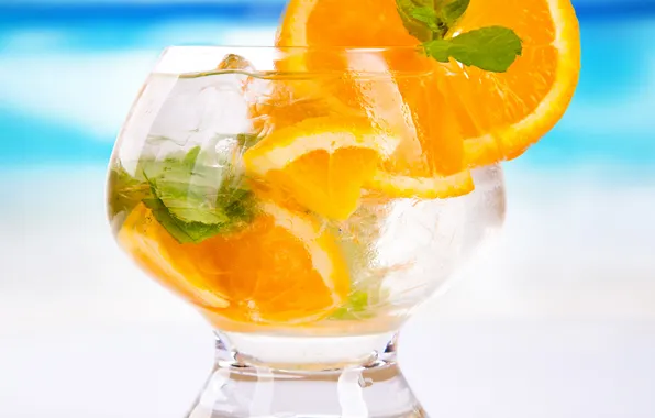 Картинка summer, beach, fresh, fruit, orange, drink, cocktail, tropical