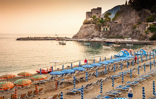 Картинка море, пляж, скалы, берег, Италия, landscape, Italy, travel