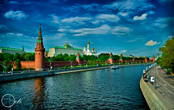Картинка река, москва, кремль