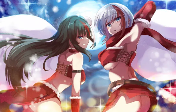 Sexy, ass, cleavage, long hair, girls, boobs, anime, blue eyes