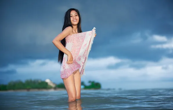 Beach, asian, teen