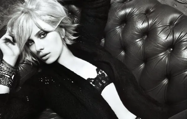 Черно-белая, Scarlett Johansson, блондинка, скарлетт йоханссон