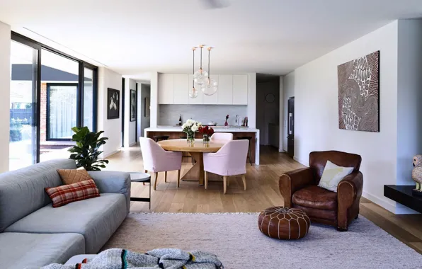 Дизайн, стиль, интерьер, кухня, Melbourne, гостиная, Australia, столовая