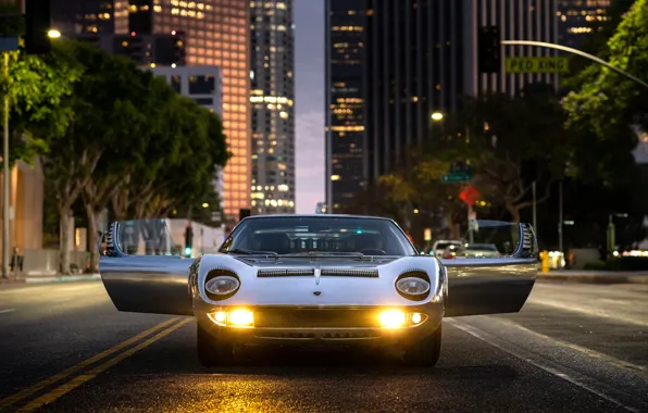 Картинка Lamborghini, 1971, Miura, headlights, Lamborghini Miura P400 S