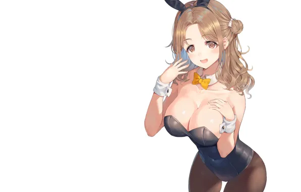 Girl, black, Boobs, anime, bunny, tights, sext