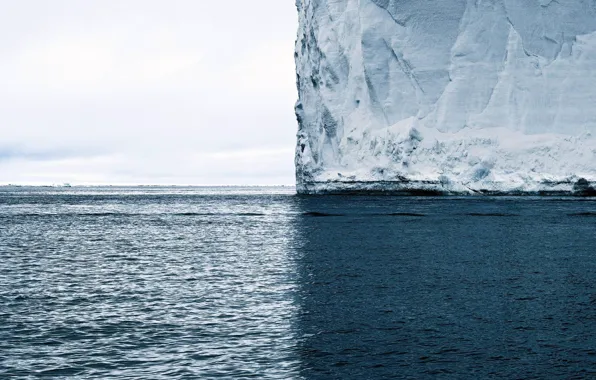 Картинка Water, Snow, Sea, Minimalistic, Iceberg