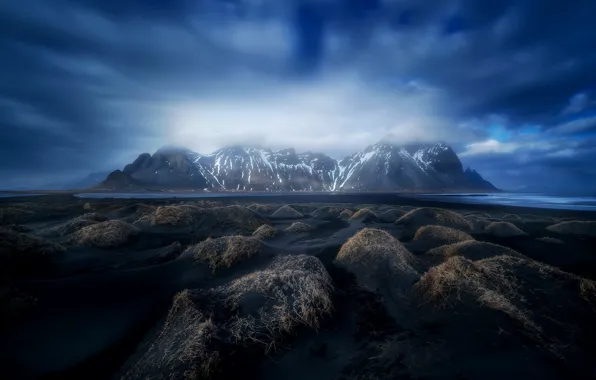 Картинка облака, гора, Исландия