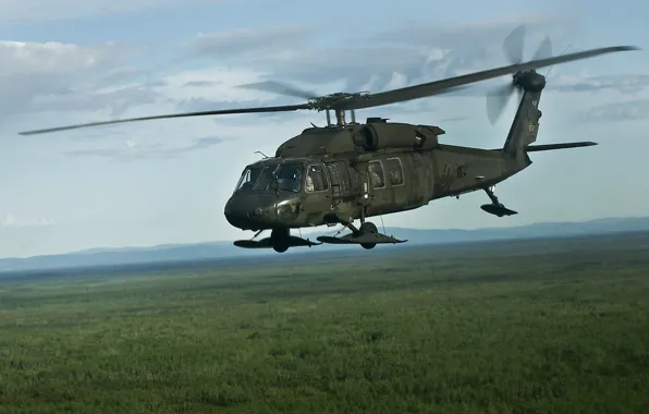 Картинка полет, вертолёт, многоцелевой, UH-60, Black Hawk, «Блэк Хок»