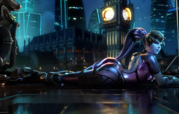 Sexy, game, hitman, tatoo, assassin, hitokiri, Overwatch, Widowmaker