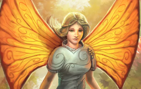 Картинка девушка, крылья, фея, фэнтези, арт