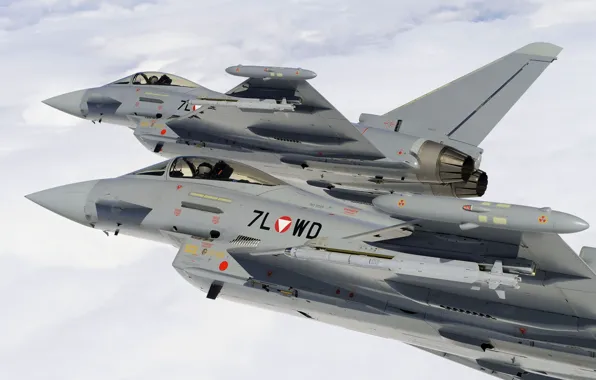 Картинка Пилот, Eurofighter Typhoon, Кокпит, Многоцелевой Истребитель, ВВС Австрии, IRIS-T
