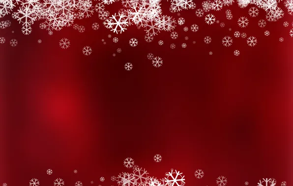Картинка зима, снег, снежинки, красный, фон, red, Christmas, winter