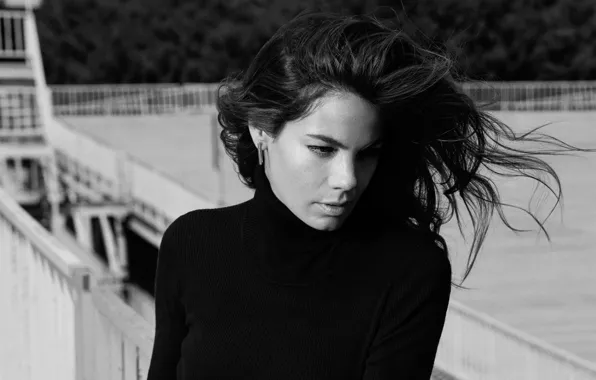 Фото, портрет, актриса, прическа, черно-белое, красотка, Мишель Монахэн, Michelle Monaghan
