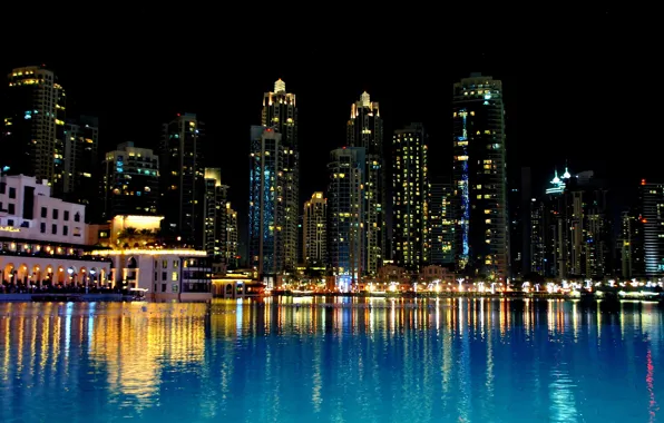 Картинка ночь, Дубай, Dubai, night, ОАЭ, United Arab Emirates