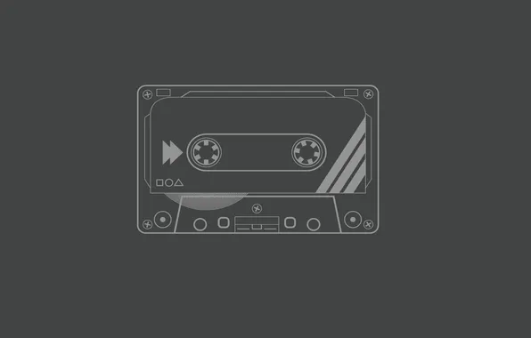 Минимализм, серый фон, minimalism, аудиокассета, gray background, audio cassette