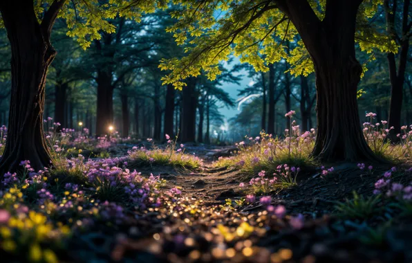 Nature, Spring, Surreal, AI art, Magical forest