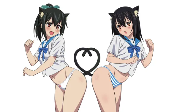 Sexy, lingerie, pantsu, school uniform, panties, long hair, girls, brown eyes