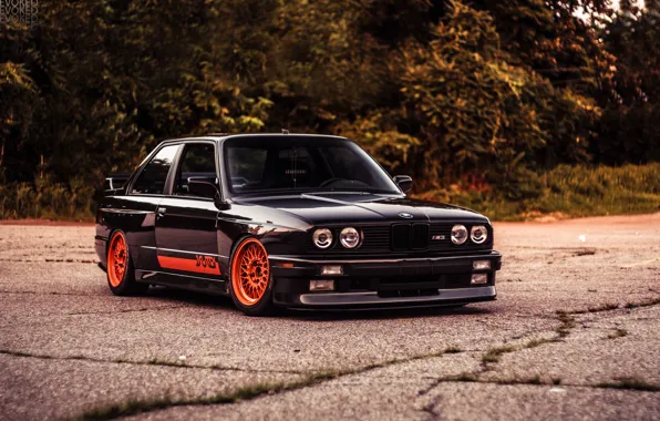 Картинка BMW, black, E30