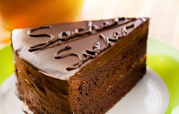 Картинка brown, food, chocolate, sweet, dessert, delicious, chocolate cake, sacher cake