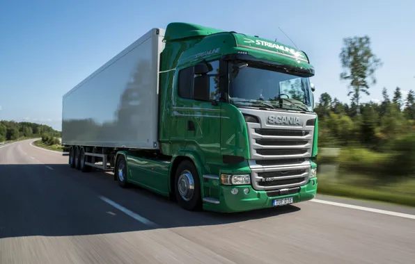 Дорога, движение, скорость, трасса, Scania, R450