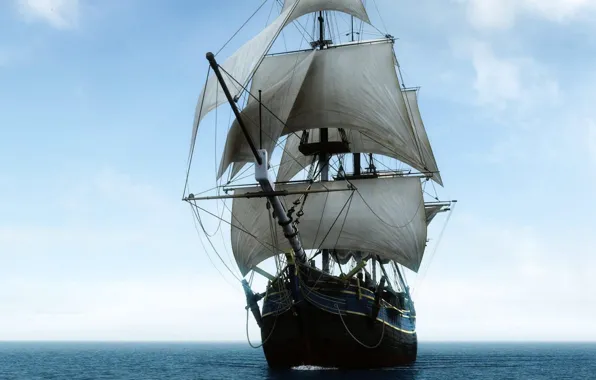 Картинка море, корабль, парус, big sailing ship