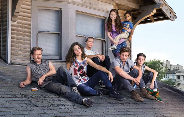 Обои Emmy Rossum, Shameless, Jeremy Allen White, Emma Kenney.