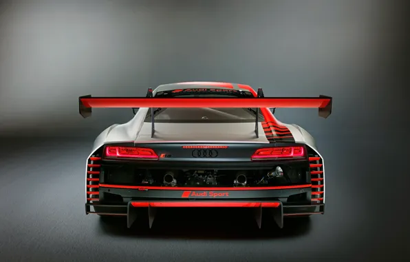 Гоночное авто, Audi R8, вид сзади, LMS, 2019