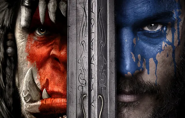 Картинка Action, Red, Fantasy, Warcraft, Blizzard, Orc, Blue, Legendary Pictures