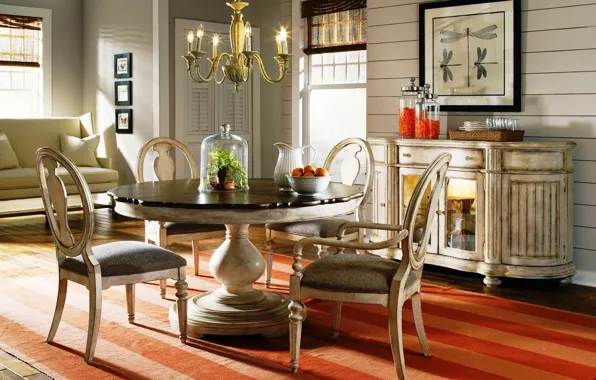 Vintage, wood, interior, dining room, antique style
