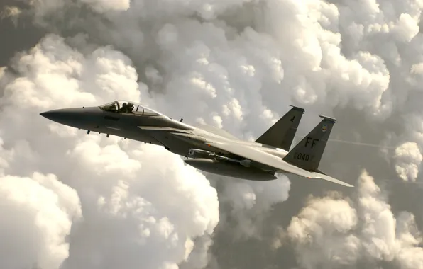 Небо, самолет, истребитель, F-15 Eagle