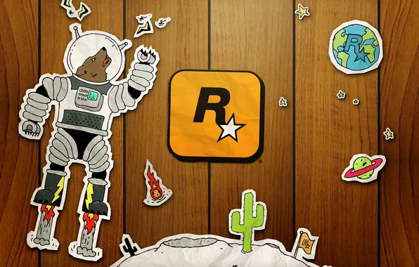 Space, games, wolf, рокстар, rockstar, doodle, геймс
