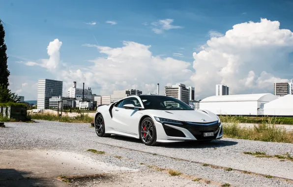 Картинка Honda, White, NSX, Factory