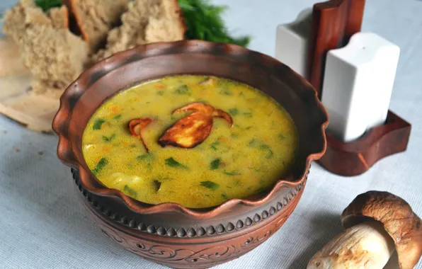 Суп, миска, грибной
