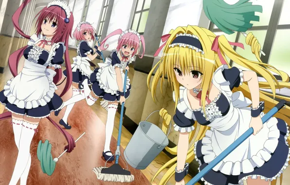 Anime, blonde, maid, bishojo, To Love-Ru, To Love-Ru Darkness