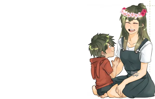 Семья, сын, мать, My Hero Academia, Boku No Hero Academia, Мидория Изуку, Моя Геройская Академия