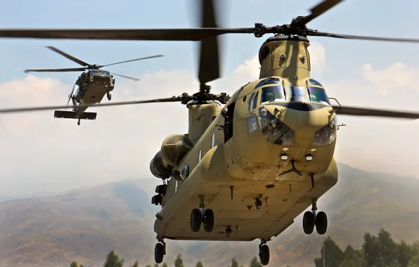 США, Афганистан, UH-60, вертолёты, Chinook, CH-47, Blackhawk