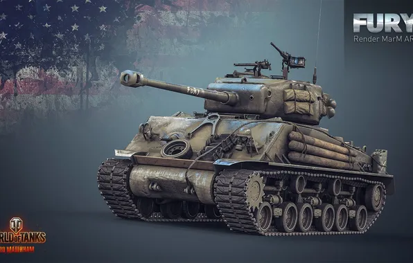 Картинка танк, USA, США, Америка, танки, рендер, WoT, Мир танков