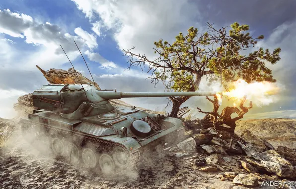 Обои, world of tanks, wot, 1390, 1375, танк 1390
