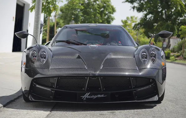 Картинка Pagani, black, Carbon, Huayra, Edition