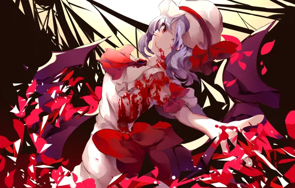 Кровь, Девушка, демон, Touhou, тоухоу, Тохо