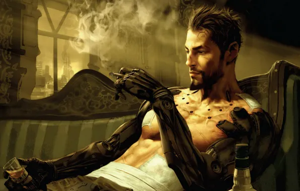 Курит, Deus Ex: Human Revolution, Deus Ex 3, имплантанты боевого образца
