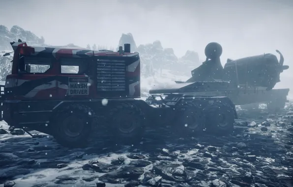 HDR, Winter, Snow, Game, Ice, Rocks, Fog, Stone