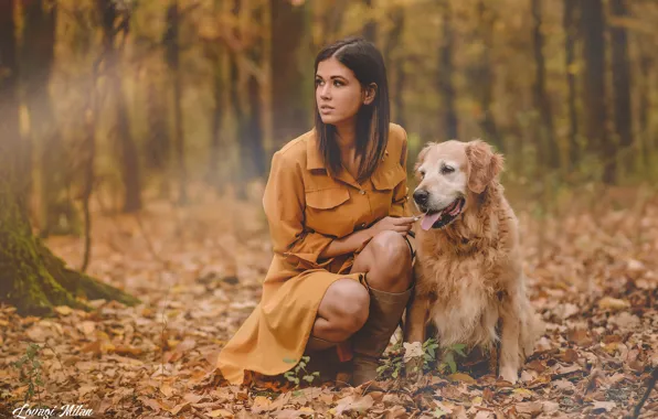 ЛЕС, ЛИСТЬЯ, ОСЕНЬ, Модель Evi, САБАКА, Фотограф Lovagi Milаn