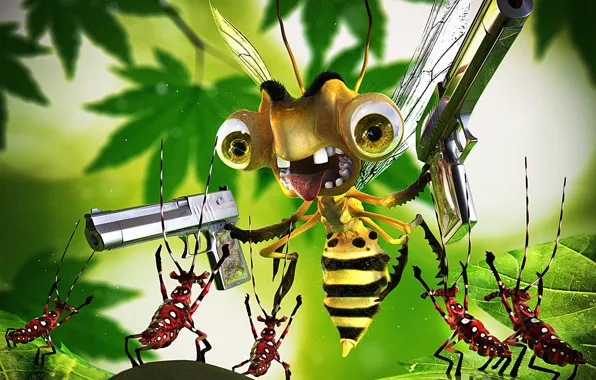 Картинка оружие, Пчела, жуки