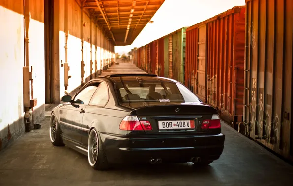 Картинка тюнинг, бмв, BMW, black, tuning, E46
