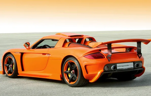 Porsche, supercar, Carrera GT, orange, Konigseder