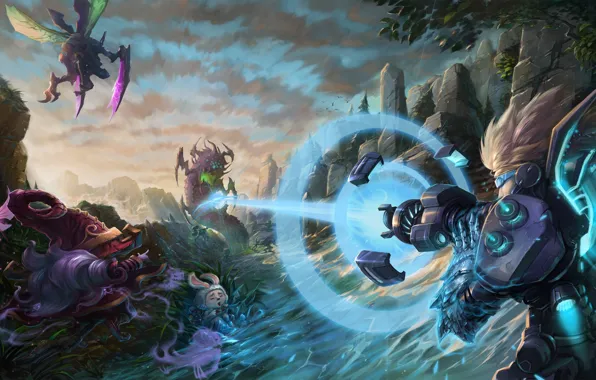 Games, art, legends, ezreal, teemo, lulu, kha'zix, pulsfire